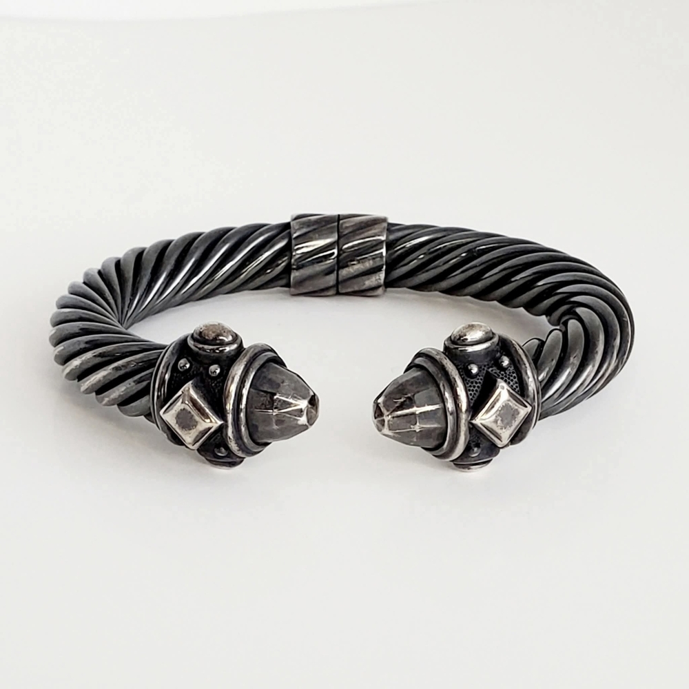 David Yurman Renaissance 10mm Darkened Sterling Silver Cable Bracelet